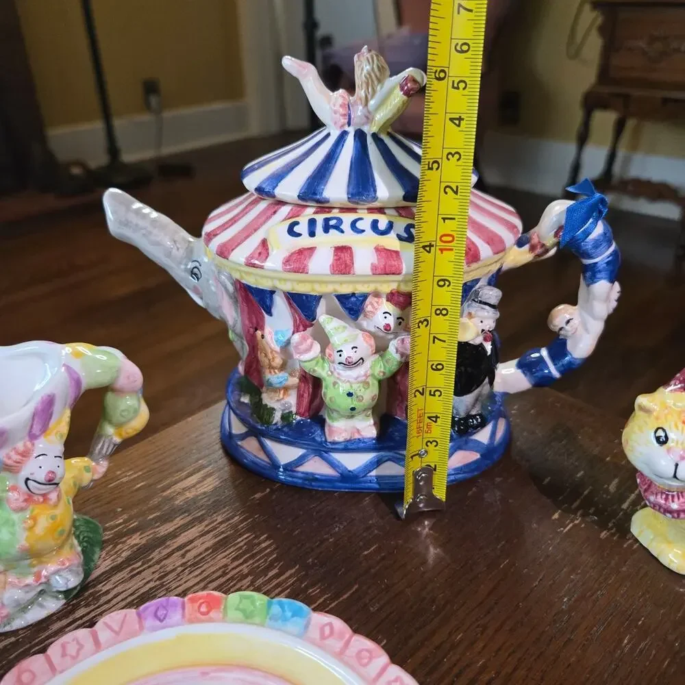 Vintage 1995 Mercuries Circus Mini Tea Set 12 Piece Tea Party Set